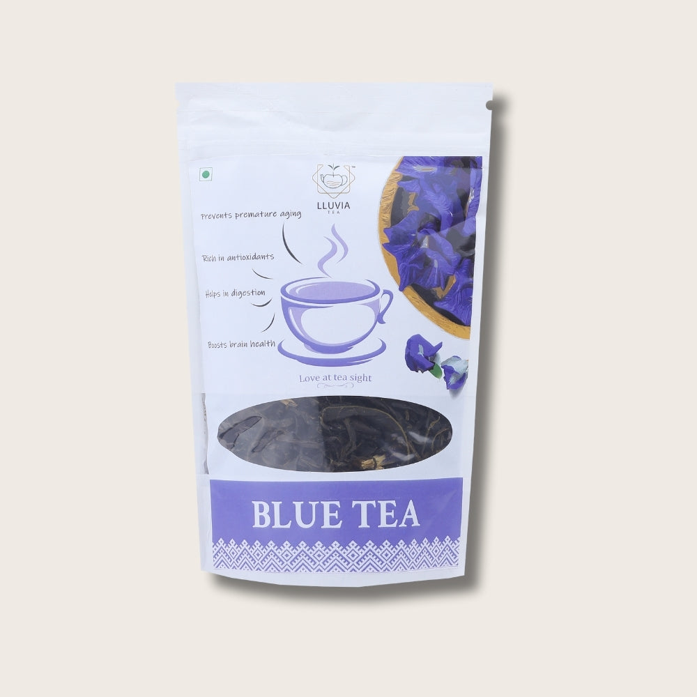 Lluvia Tea's Blue Tea. Made from premium butterfly pea flowers, this antioxidant-rich blue tea